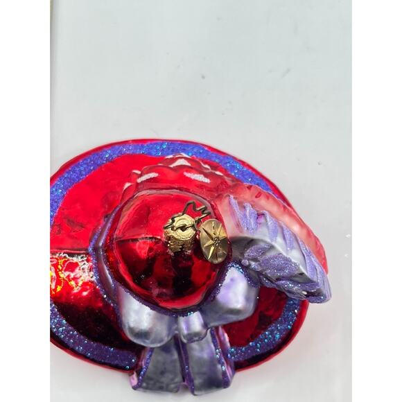 vtg Christopher RADKO Xmas ornament RED HAT HATTER ladies society #1011272 glass - Picture 7 of 8